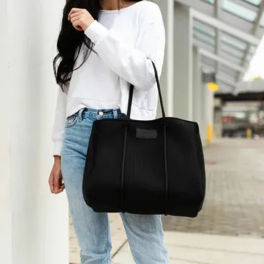 Midnight Zipper Tote - Black