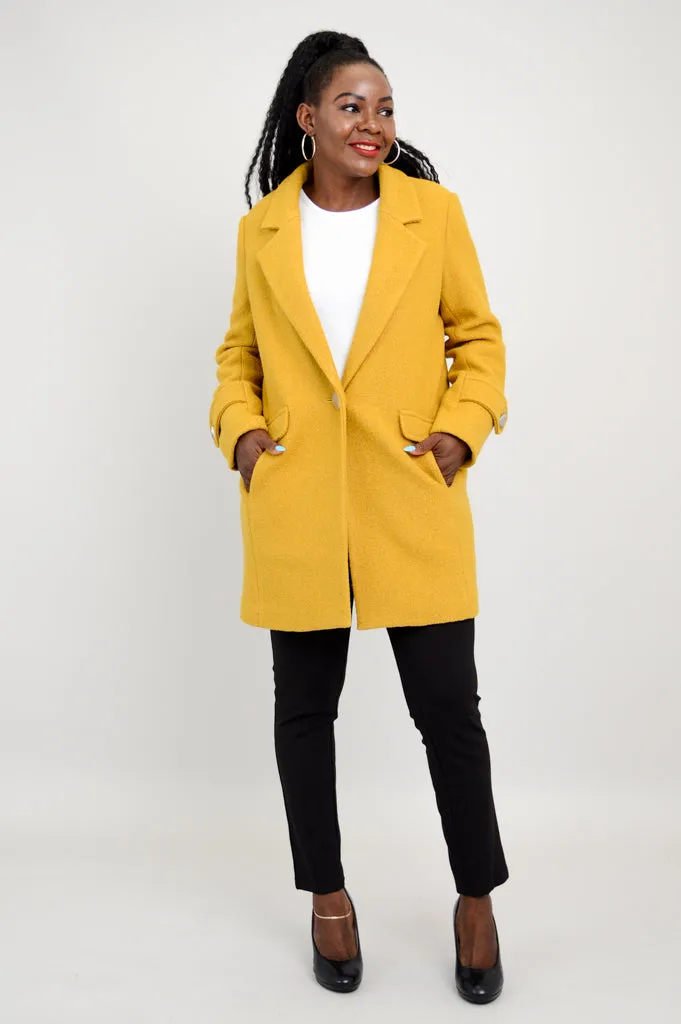 Milan Coat, Mustard, Wool