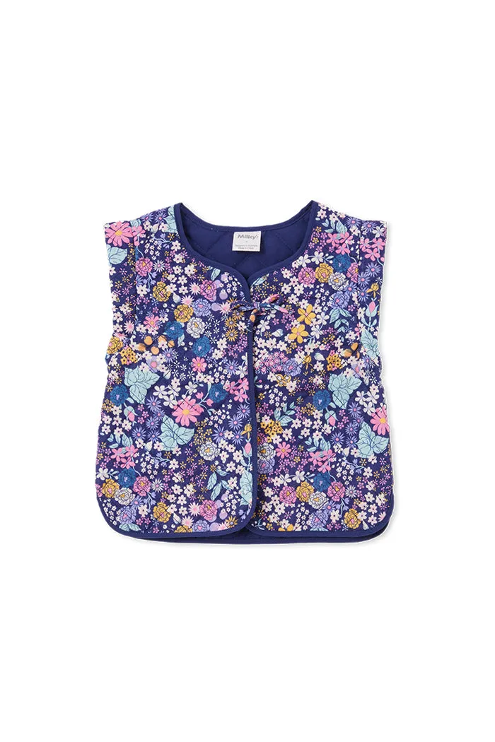 MILKY WINTER BOUQUET QUILTED VEST