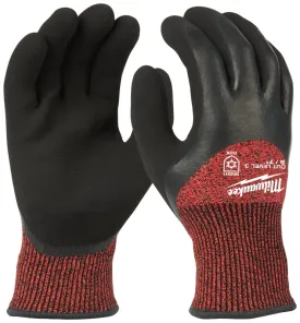 Milwaukee 48-22-8920 Winter Dipped Gloves, Men's, S, 6.69 to 7.09 in L, Elastic Knit Cuff, Latex Palm, Black/Red :PR: QUANTITY: 1