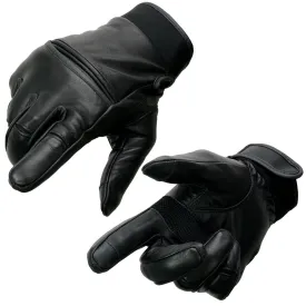 Milwaukee Leather MG7525 Men's Black Leather i-Touch Screen Compatible Gel Palm Motorcycle Hand Gloves W/ Flex Knuckle