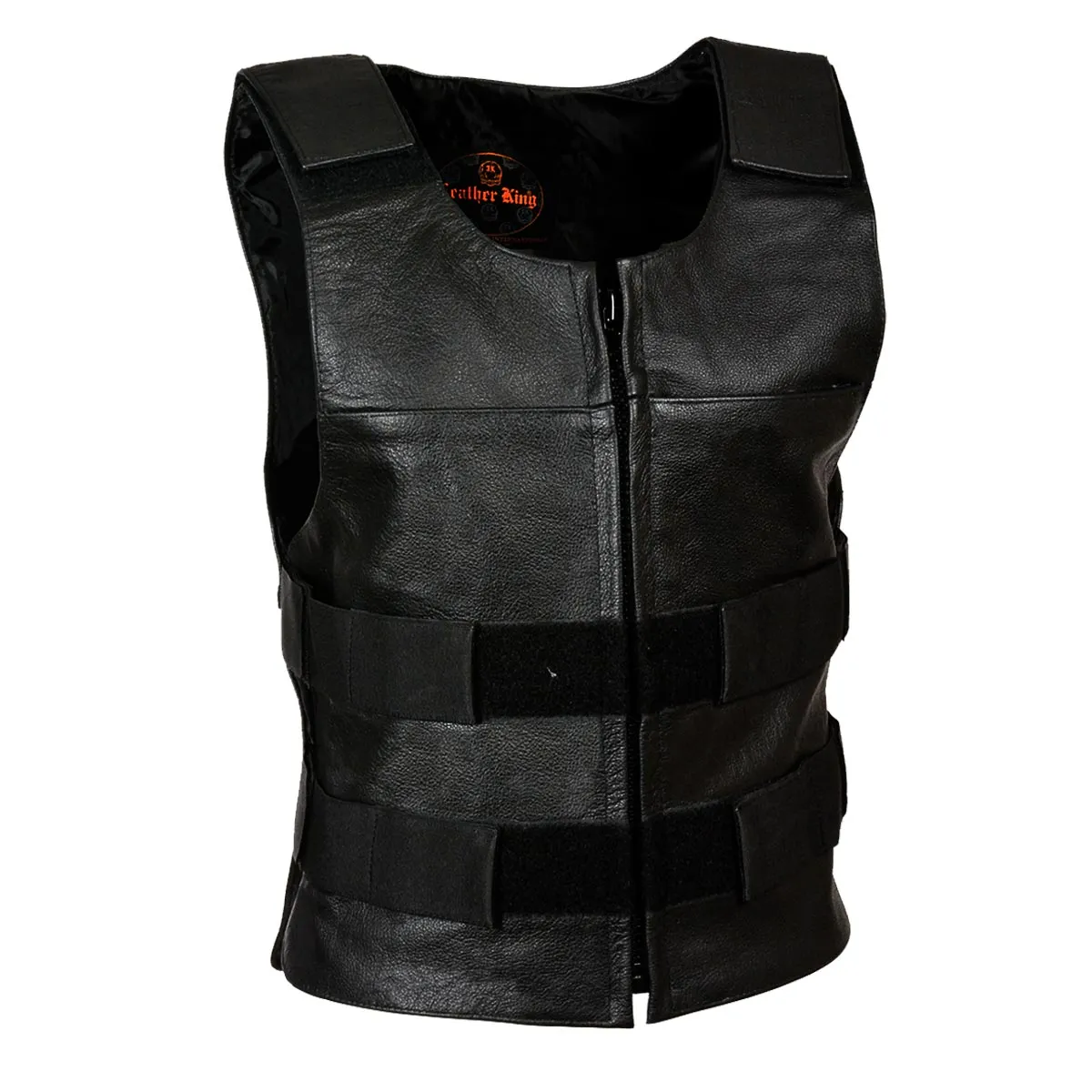 Milwaukee Leather SH1367LZ Women's Black Leather Bullet Proof Style Rider Vest- Plain Back Panel for Club Patches