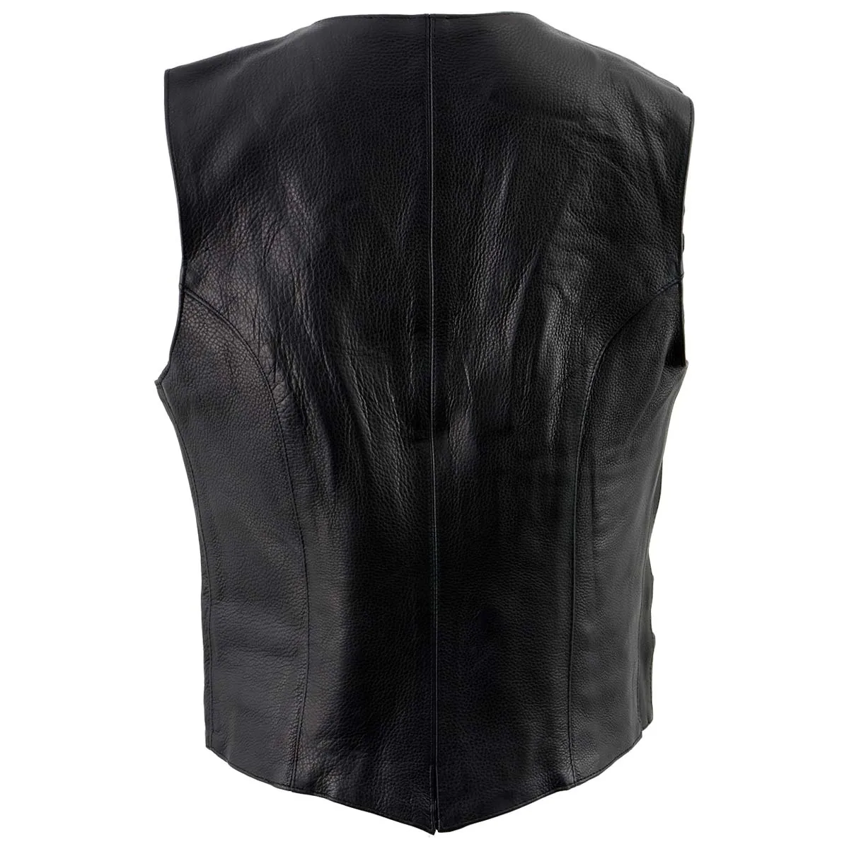 Milwaukee Leather XS1253 Women's Classic Black Leather Vest with Buffalo Nickel Snap Buttons