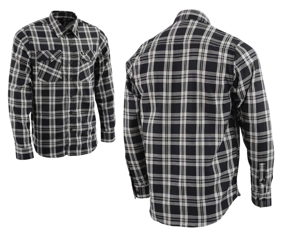 Milwaukee Plaid White/Black Flannel Shirt