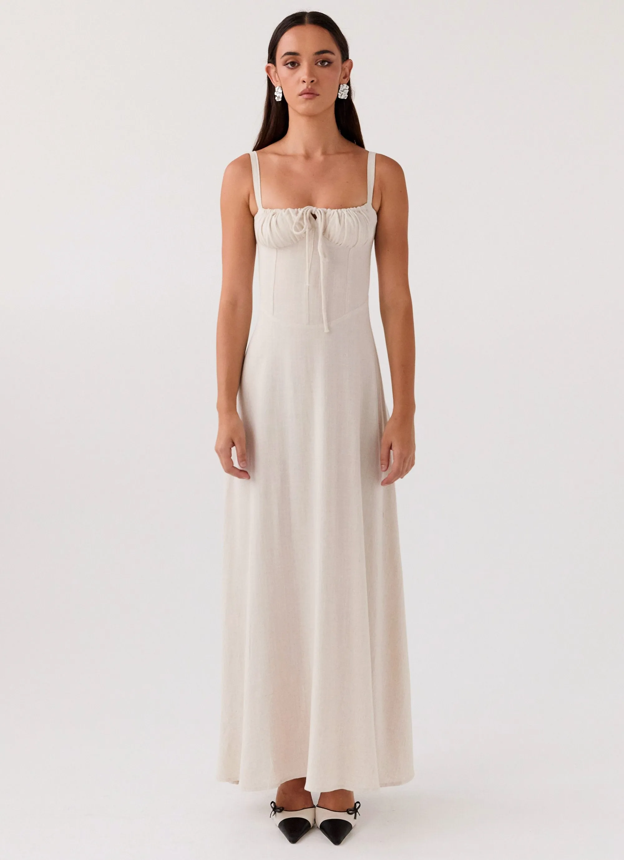 Mimi Linen Maxi Dress - Oatmeal