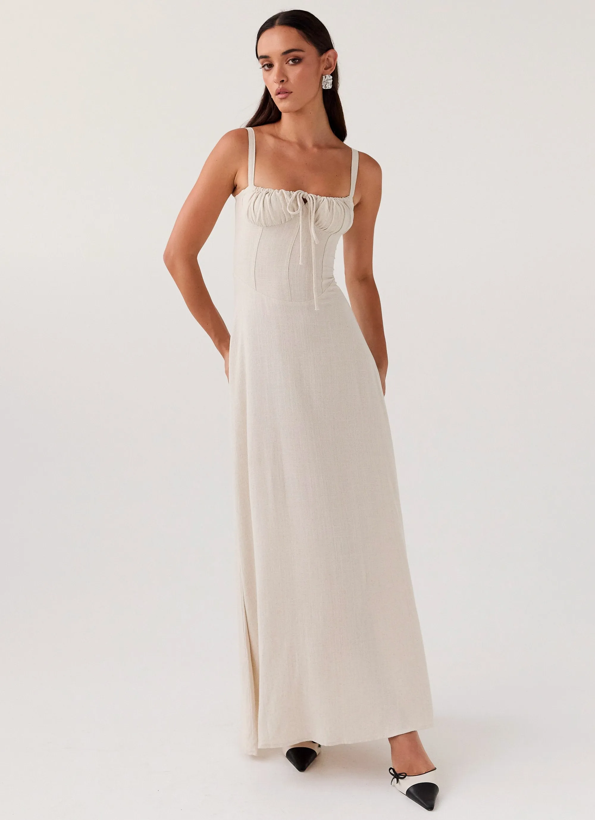 Mimi Linen Maxi Dress - Oatmeal