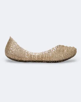 Mini Melissa Campana Papel - Gold Glitter Ballet Flats