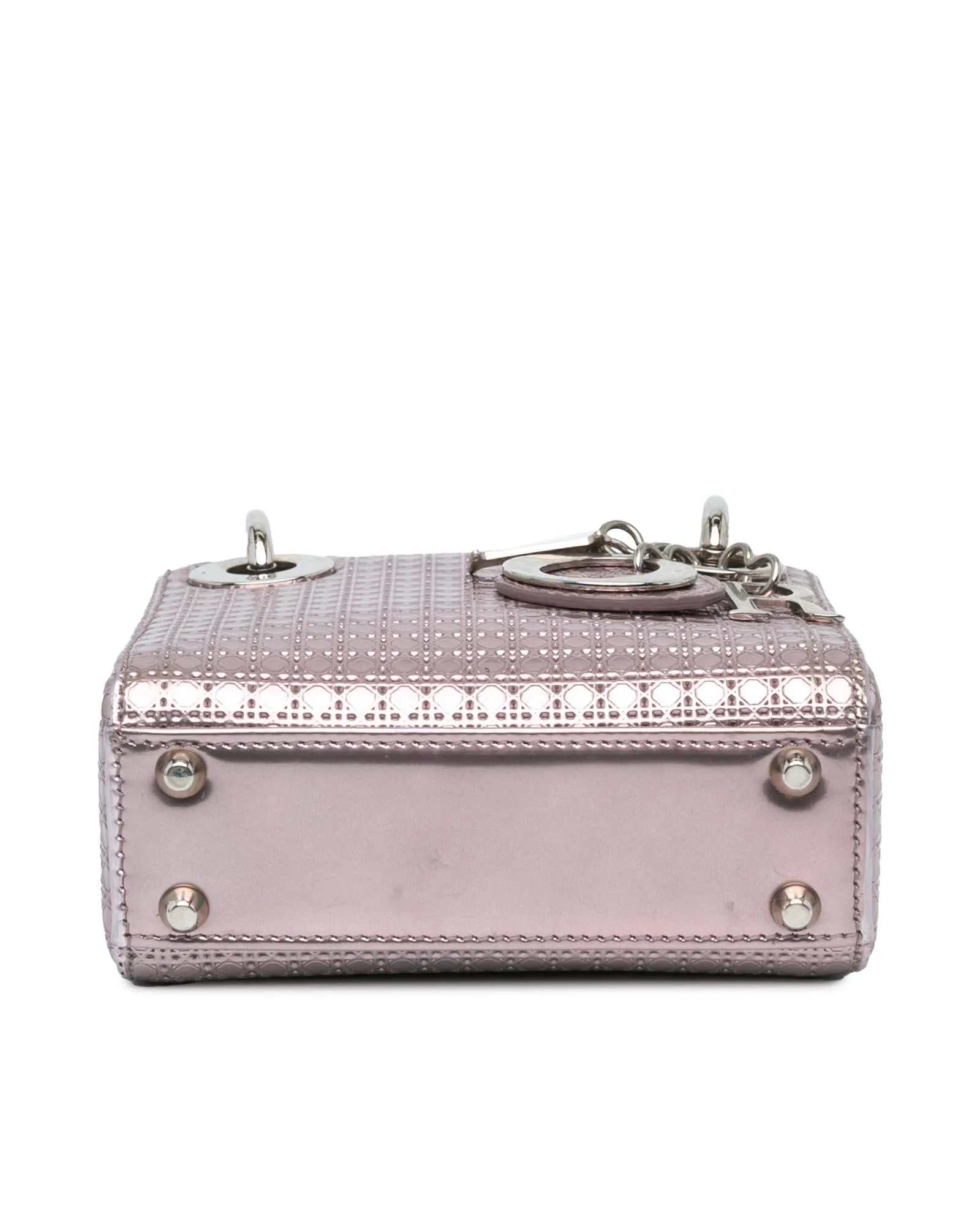 Mini Metallic Patent Microcannage Bag with Detachable Strap