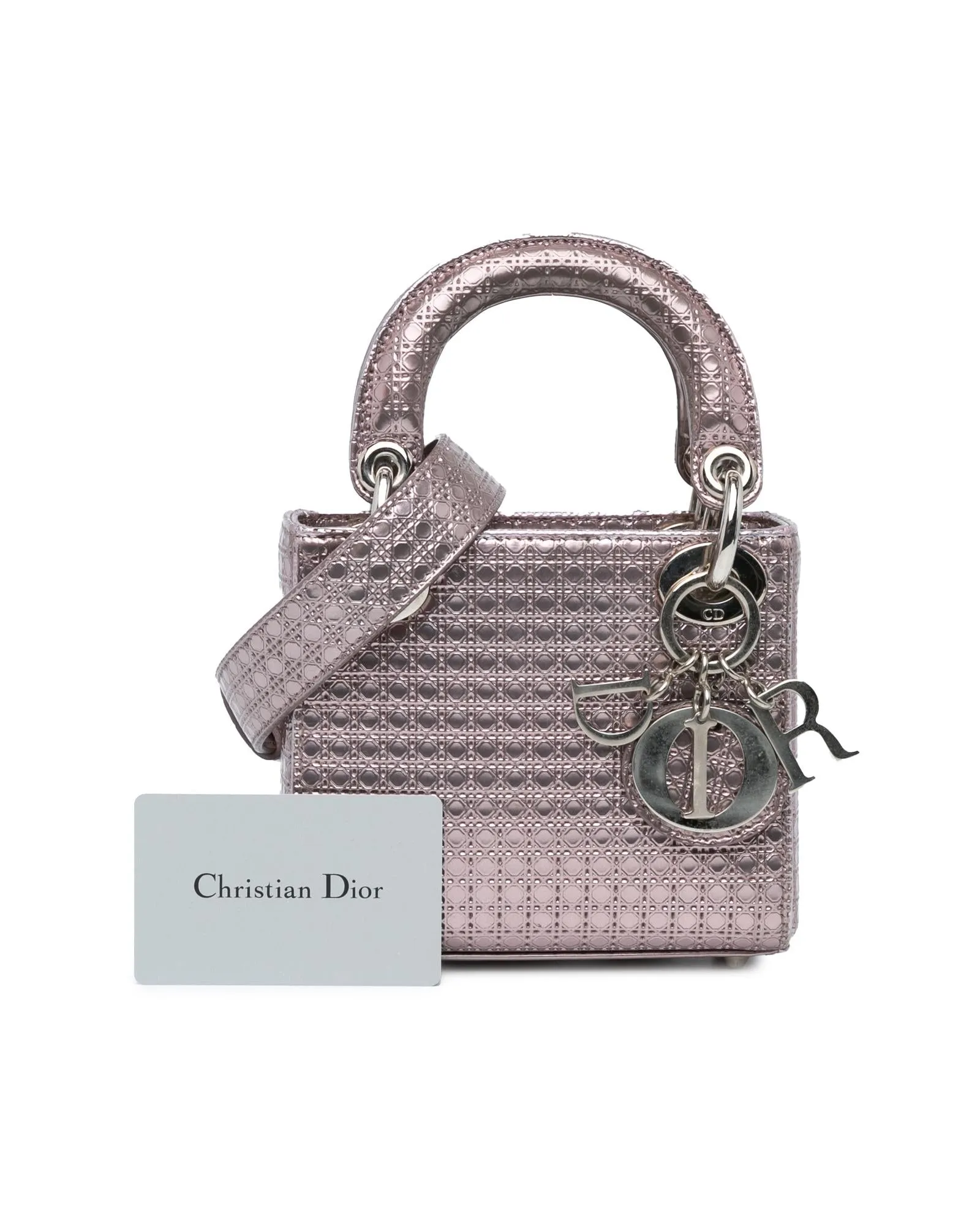 Mini Metallic Patent Microcannage Bag with Detachable Strap