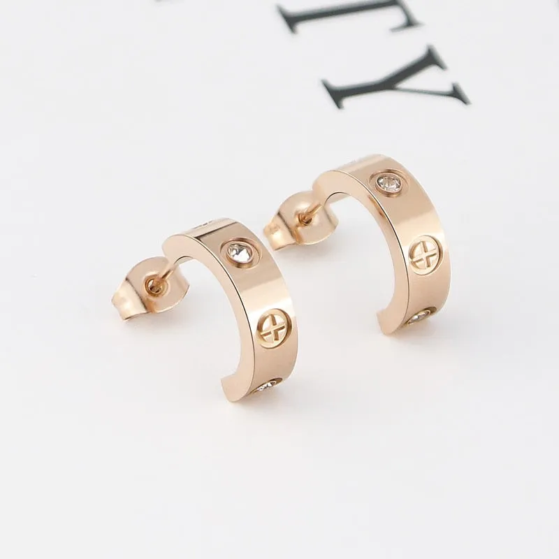 Minimalist Earrings studs - Titanium Steel