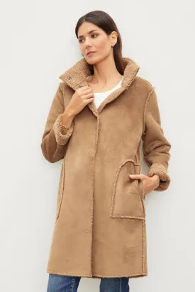 MIRABEL FAUX LUX SHERPA REVERSIBLE COAT