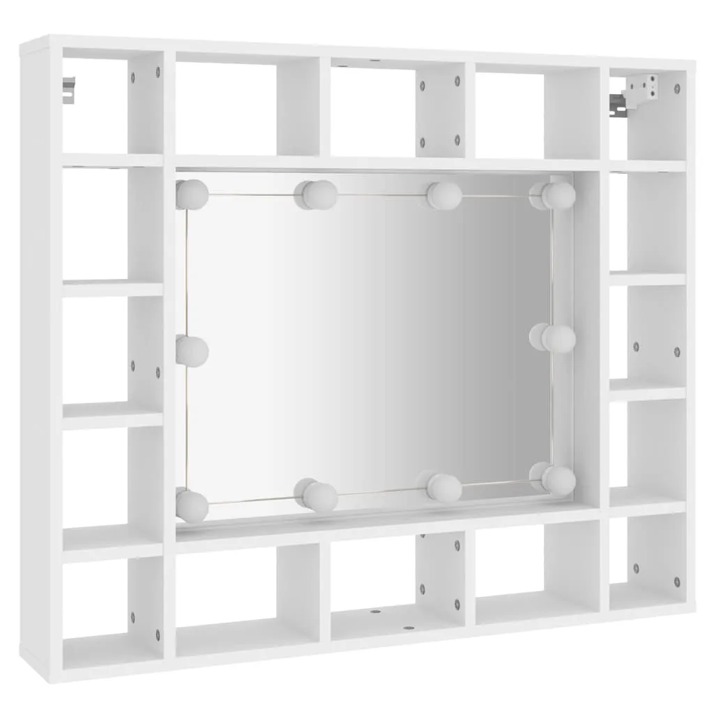 Mirror Cabinet with LED White 91x15x76.5 cm