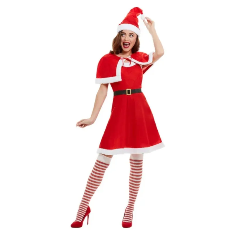 Miss Santa Dress with Cape Costume