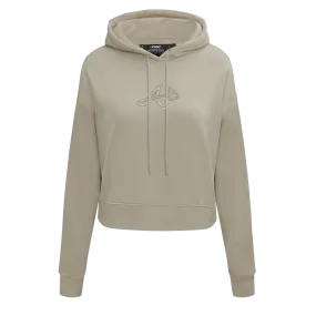 MLB ATLANTA BRAVES NEUTRAL WOMEN'S CROPPED PO HOODIE (TAUPE)