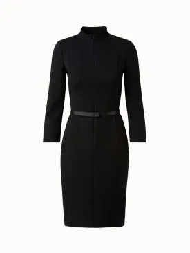 Mock Neck Wool Double-Face Dress