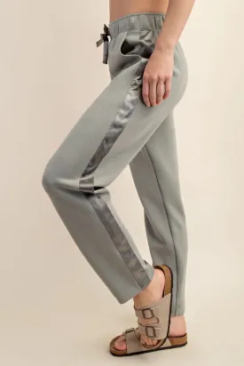 Modal Poly Span Jogger with Side Satin Detail Dusty Sage