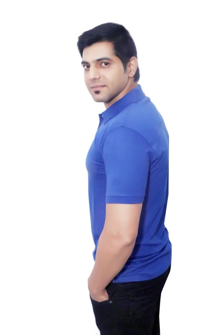 Modern Blue Cotton Solid Polo T-Shirt For Men