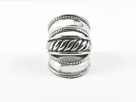 Modern Long Band 3 Level Design Steel Ring