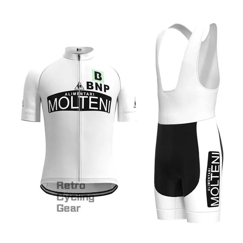 Molteni White Retro Long Sleeve Cycling Kit