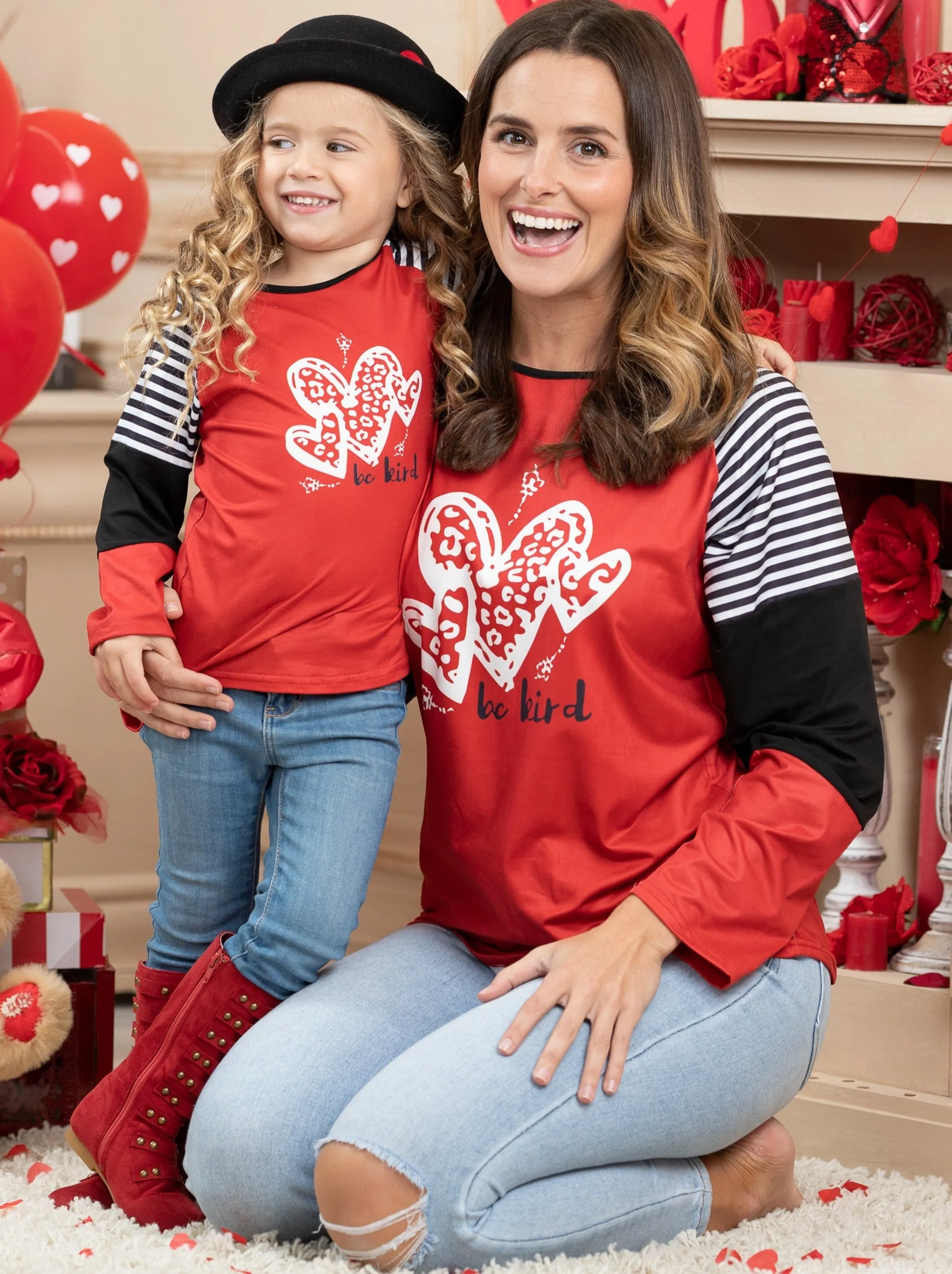 Mommy and Me Be Kind Raglan Top