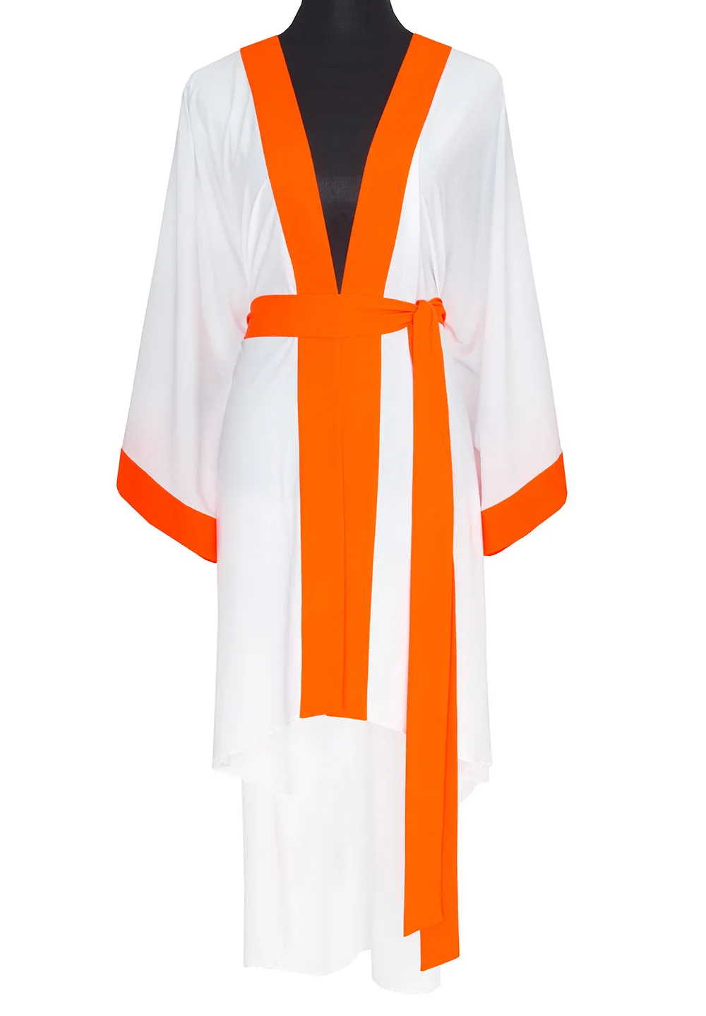 Monochrome - White Kimono (Neon Orange)