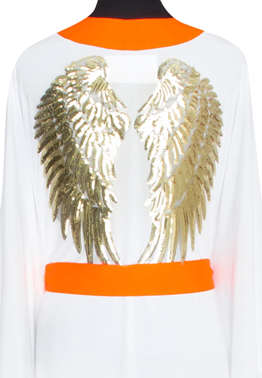 Monochrome - White Kimono Wings (Neon Orange)