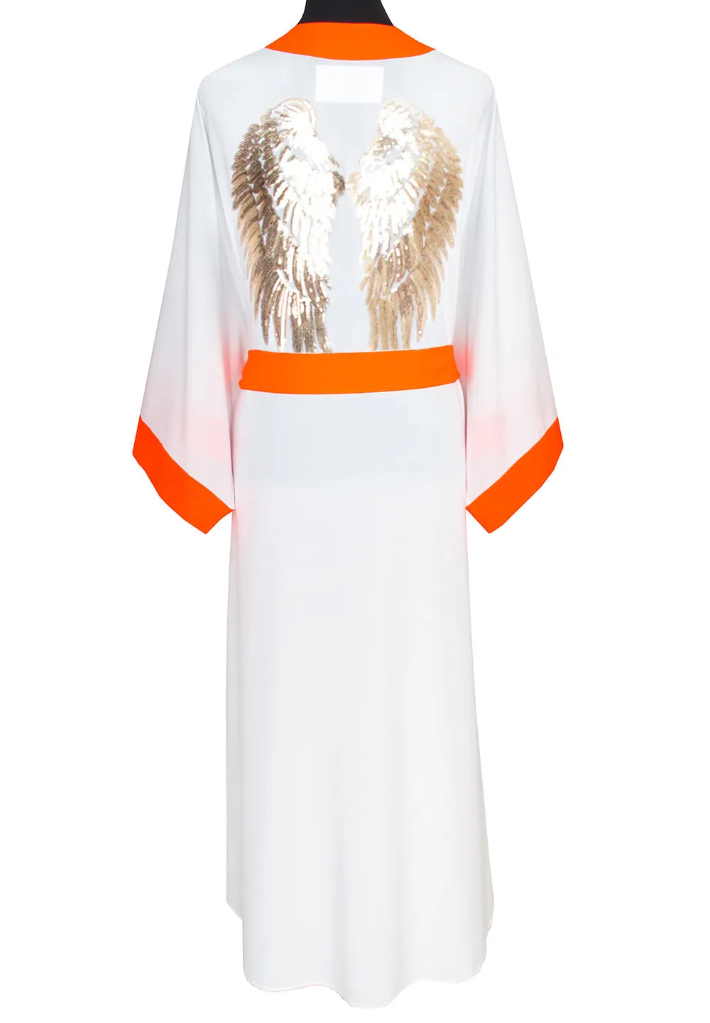 Monochrome - White Kimono Wings (Neon Orange)