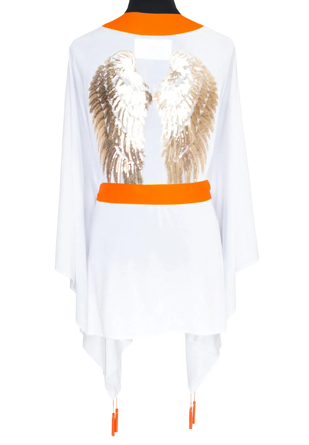 Monochrome - White Kimono Wings (Neon Orange)