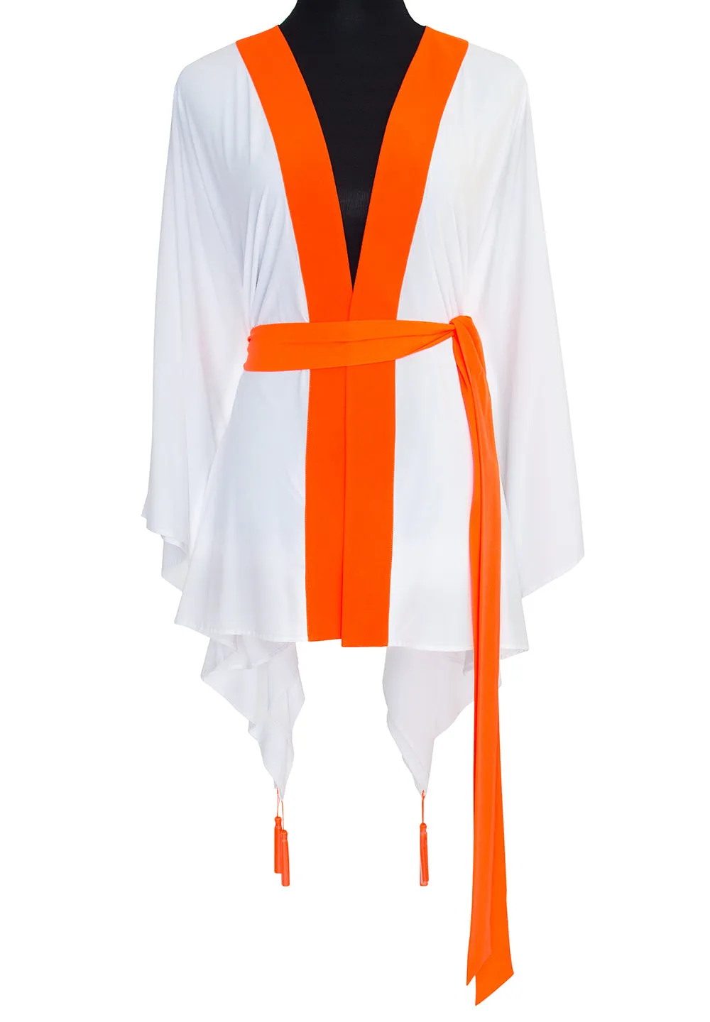 Monochrome - White Kimono Wings (Neon Orange)