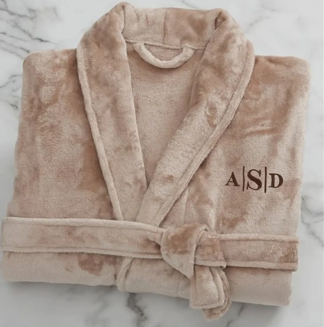 Monogram Unisex Robe in plush or waffle