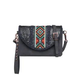 Montana West Real Leather Tooled Collection Crossbody