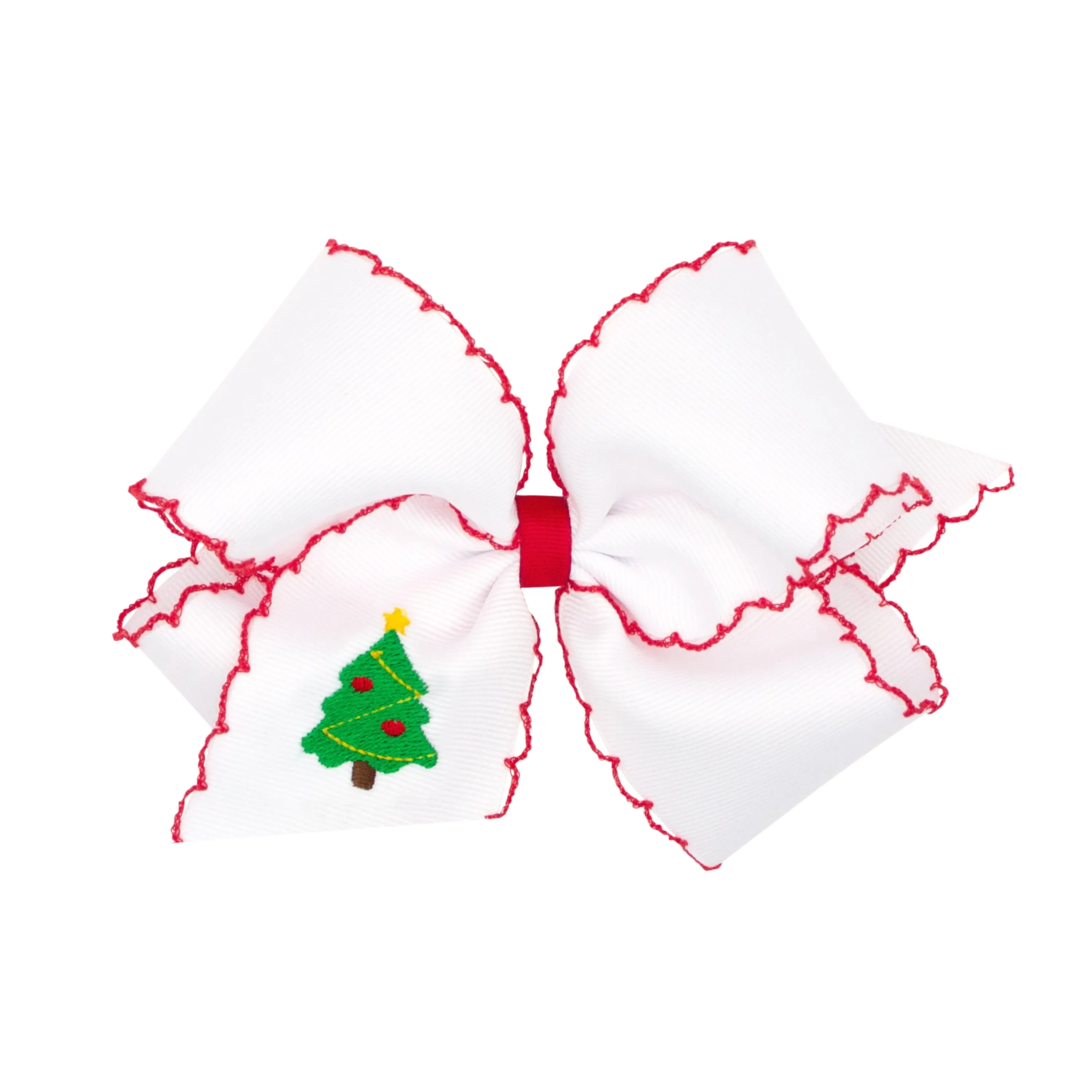 Moonstitch Red Christmas Embroidery Bow - King