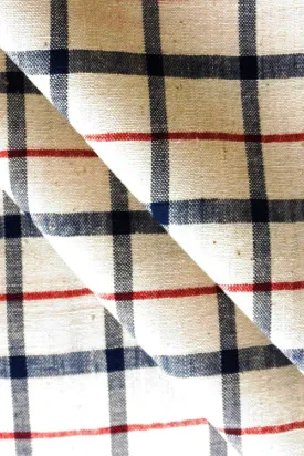 Moralfibre Fabric Is 100% Cotton Organic Handspun Handwoven, Blue & Red Organic Or Natural  Yarn Dyed Checks Fabric