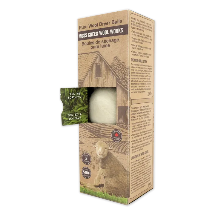 Moss Creek Wool Works Pure Wool Dryer Balls 3 Pack