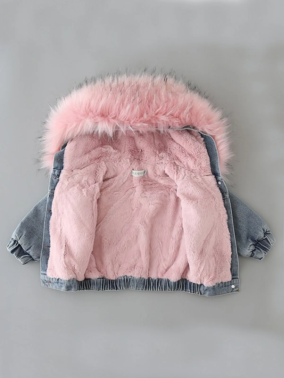 Most Popular Fur Hoodie Denim Jacket