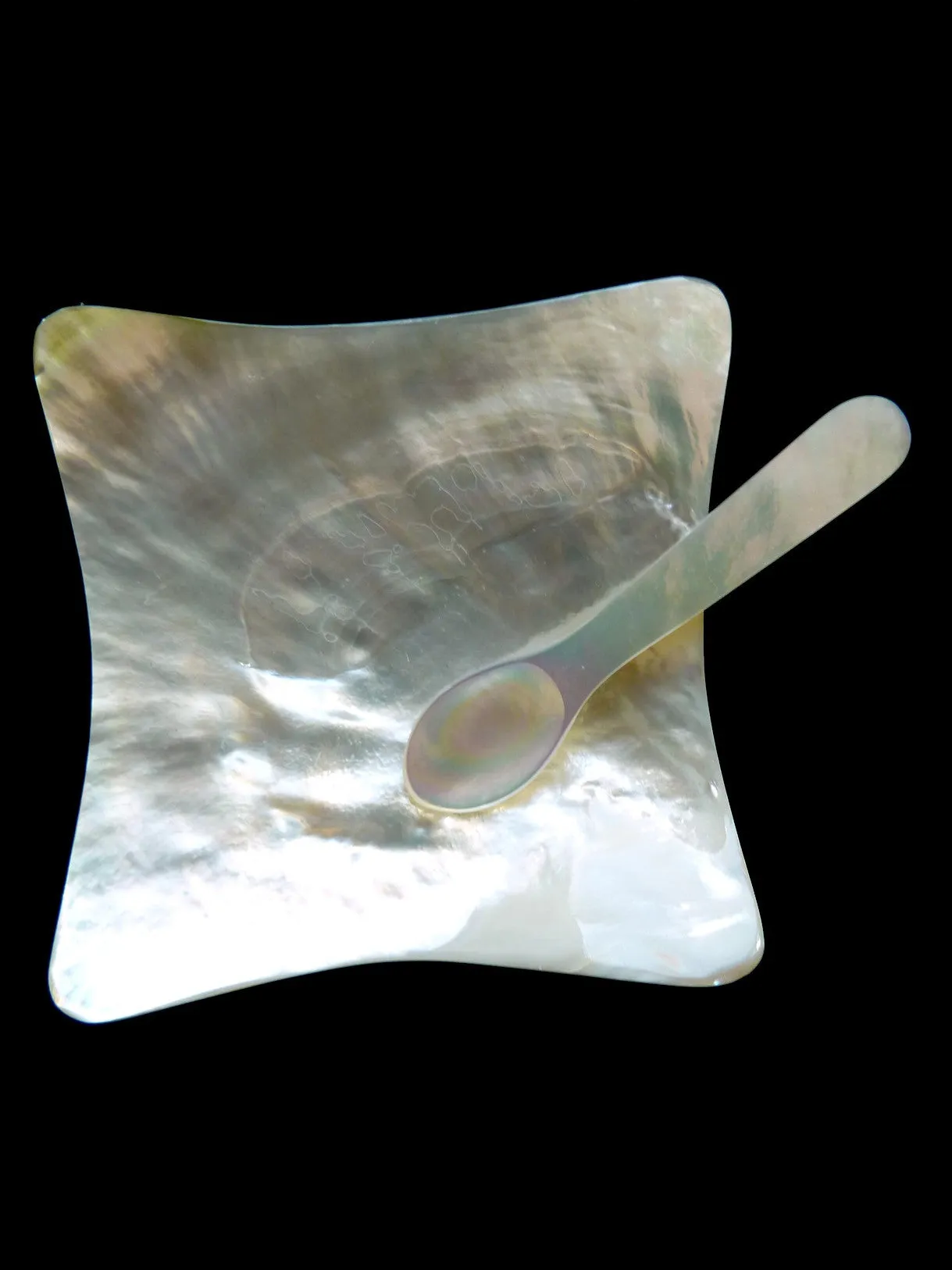 Mother Of Pearl Spoons Set Of 4 In Silk Box