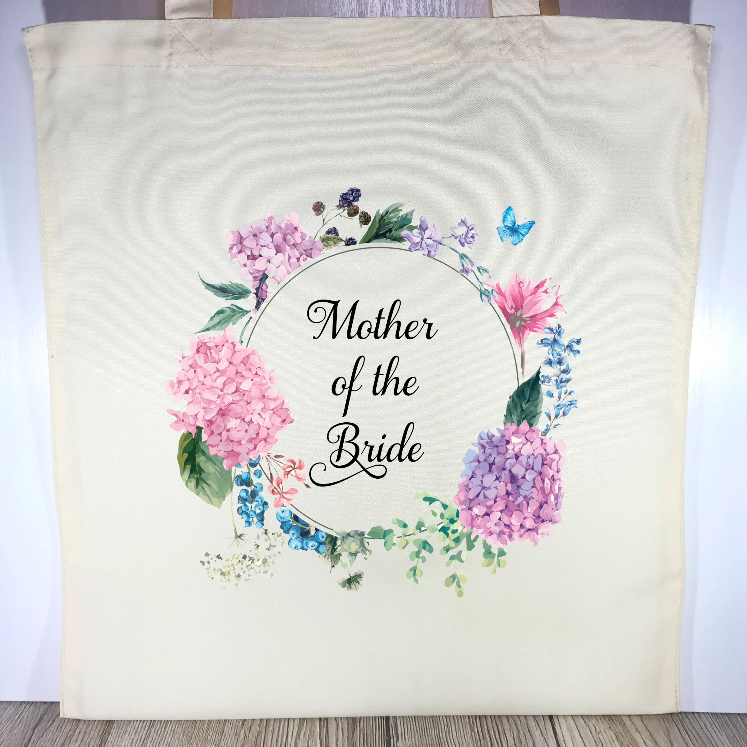 Mother of the Bride Floral Wreath Wedding Tote Bag