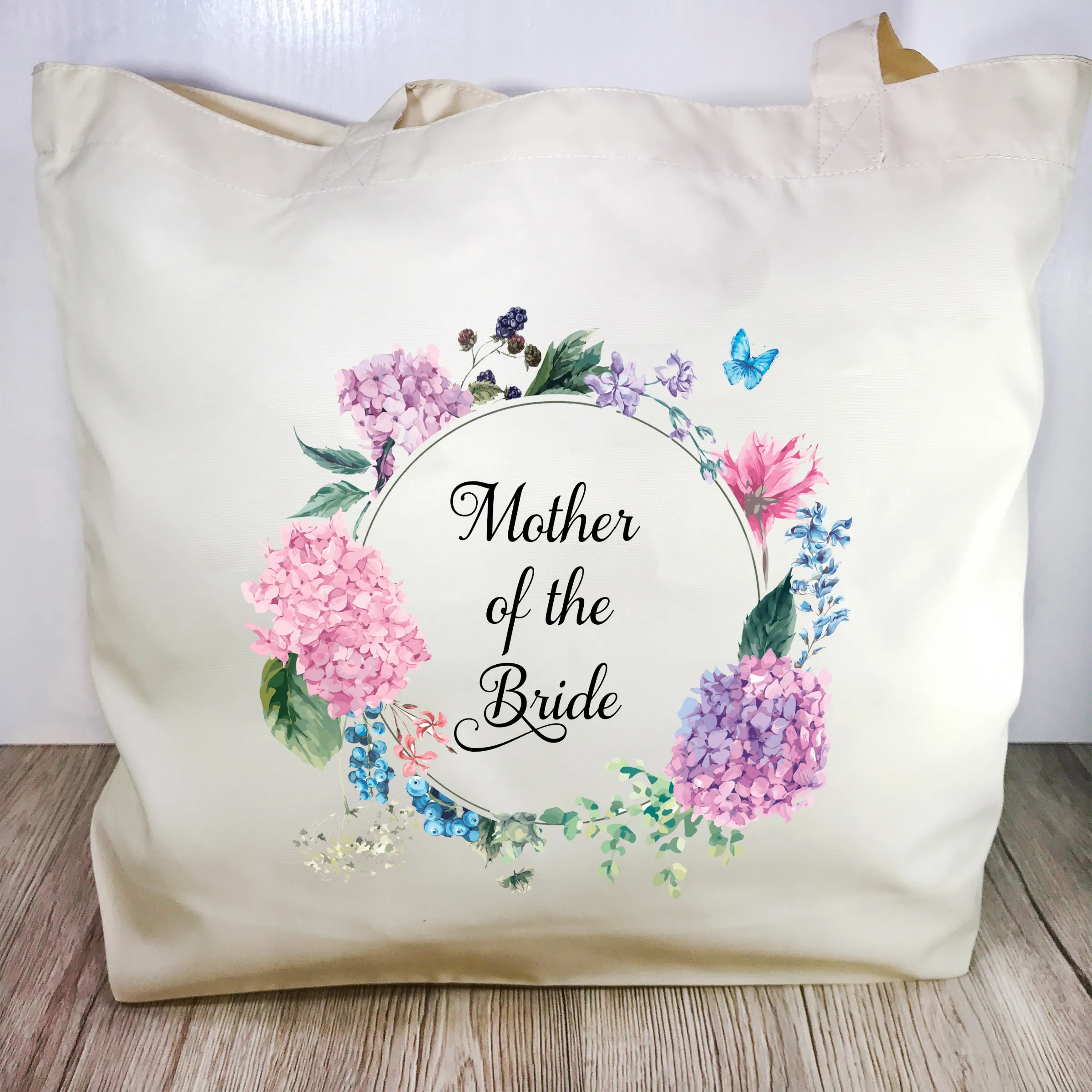 Mother of the Bride Floral Wreath Wedding Tote Bag