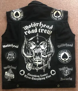 Motörhead Road Crew Everything Louder Denim Vest Cut-Off Battle Jacket Ace Of Spades