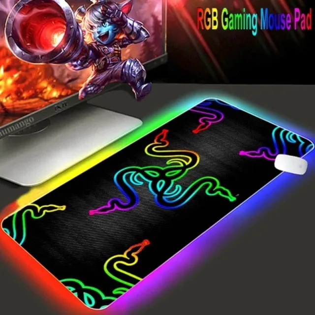 Mouse pad  RGB Razer Gaming Accessories Computer Large 900x400 Mousepad Gamer Rubber Carpet With Backlit Play CS GO LOL Desk Mat