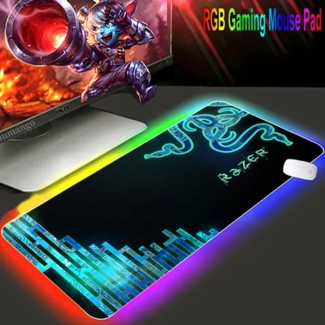 Mouse pad  RGB Razer Gaming Accessories Computer Large 900x400 Mousepad Gamer Rubber Carpet With Backlit Play CS GO LOL Desk Mat