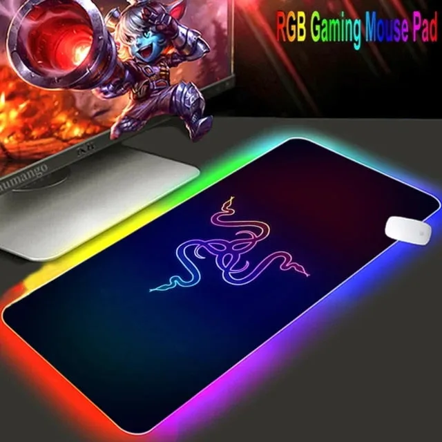 Mouse pad  RGB Razer Gaming Accessories Computer Large 900x400 Mousepad Gamer Rubber Carpet With Backlit Play CS GO LOL Desk Mat