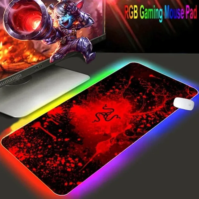 Mouse pad  RGB Razer Gaming Accessories Computer Large 900x400 Mousepad Gamer Rubber Carpet With Backlit Play CS GO LOL Desk Mat