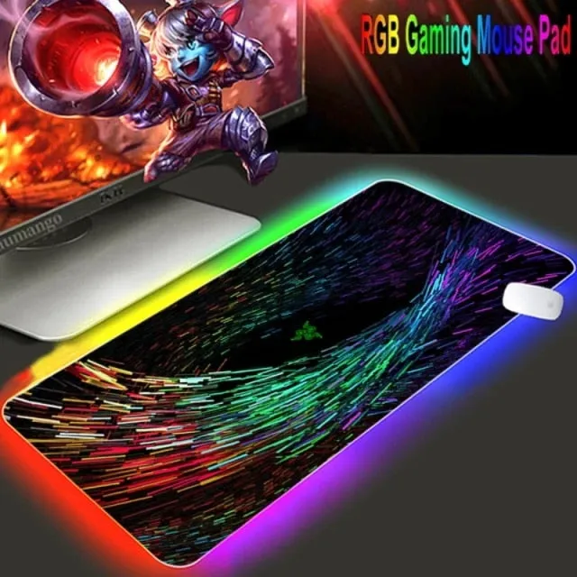 Mouse pad  RGB Razer Gaming Accessories Computer Large 900x400 Mousepad Gamer Rubber Carpet With Backlit Play CS GO LOL Desk Mat