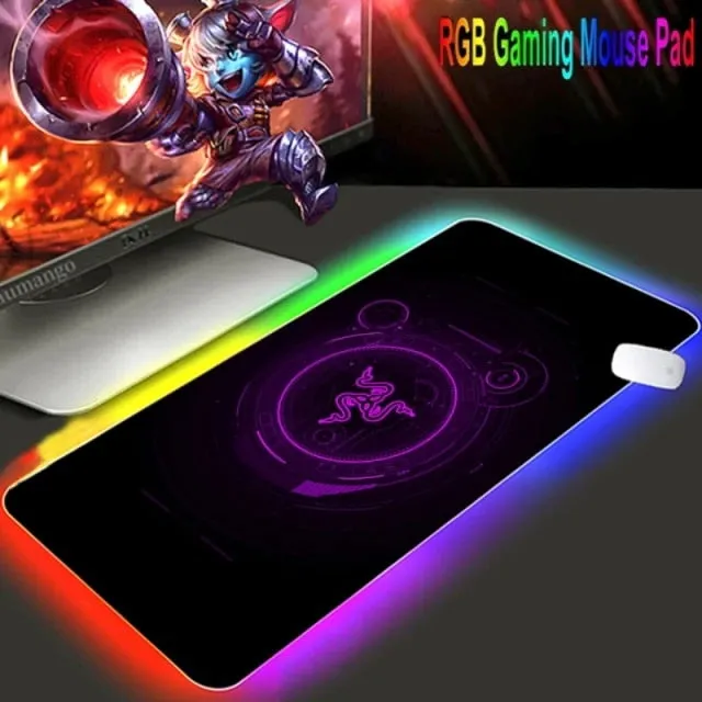 Mouse pad  RGB Razer Gaming Accessories Computer Large 900x400 Mousepad Gamer Rubber Carpet With Backlit Play CS GO LOL Desk Mat