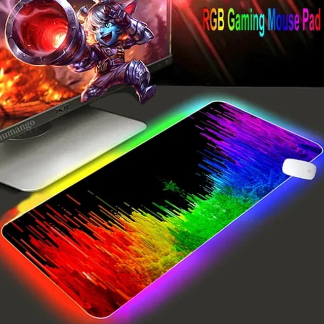 Mouse pad  RGB Razer Gaming Accessories Computer Large 900x400 Mousepad Gamer Rubber Carpet With Backlit Play CS GO LOL Desk Mat