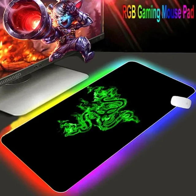 Mouse pad  RGB Razer Gaming Accessories Computer Large 900x400 Mousepad Gamer Rubber Carpet With Backlit Play CS GO LOL Desk Mat