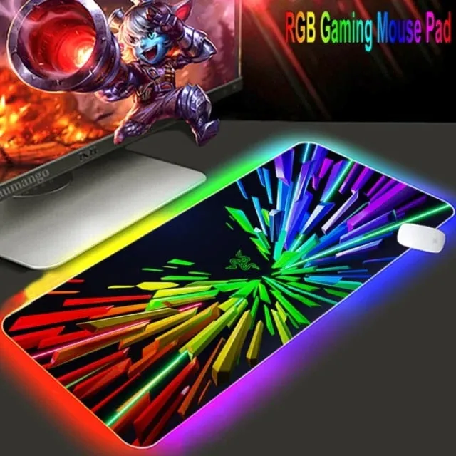 Mouse pad  RGB Razer Gaming Accessories Computer Large 900x400 Mousepad Gamer Rubber Carpet With Backlit Play CS GO LOL Desk Mat