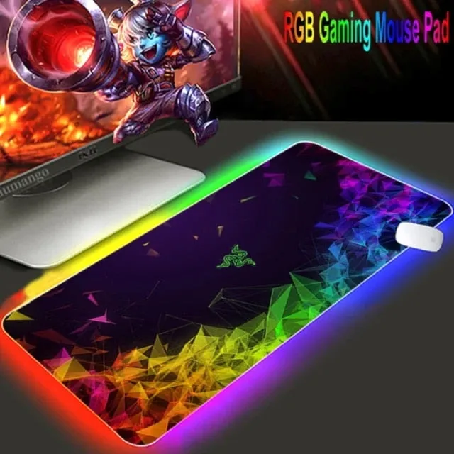 Mouse pad  RGB Razer Gaming Accessories Computer Large 900x400 Mousepad Gamer Rubber Carpet With Backlit Play CS GO LOL Desk Mat