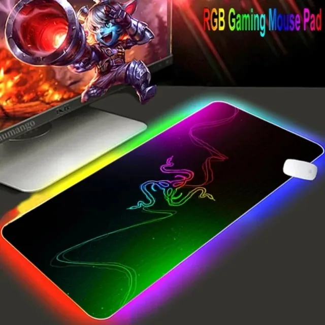 Mouse pad  RGB Razer Gaming Accessories Computer Large 900x400 Mousepad Gamer Rubber Carpet With Backlit Play CS GO LOL Desk Mat